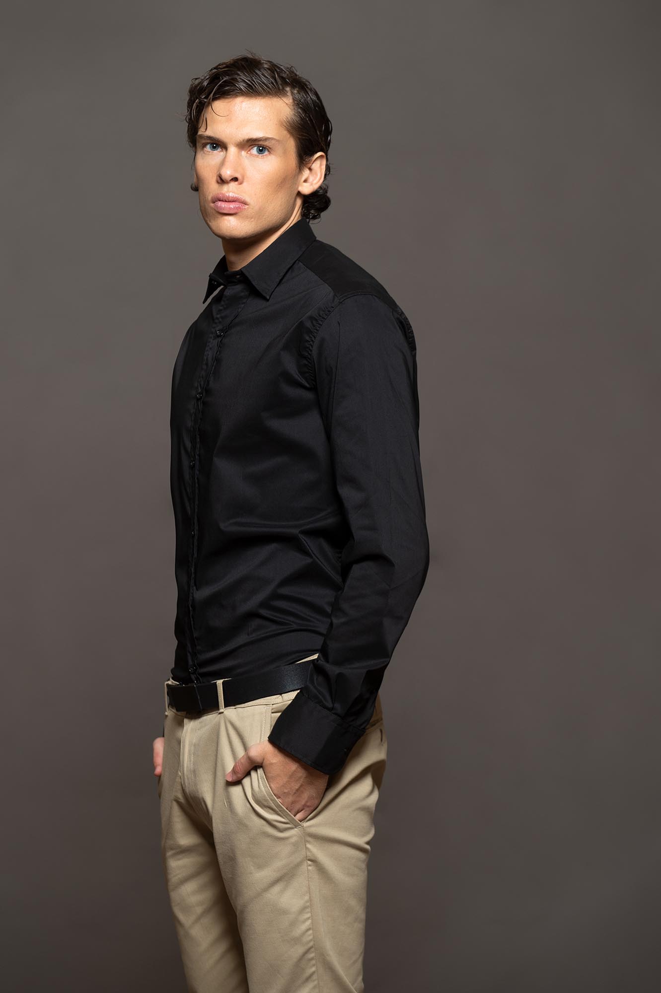6518SKSPNE - CAMISA SKINNY SUPER PREMIUM NEGRO